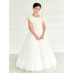 TETER WARM IVORY HANDMADE FIRST HOLY COMMUNION DRESS STYLE GS03