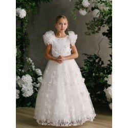HANDMADE IVORY FIRST HOLY COMMUNION DRESS BY TETER WARM STYLE GS21