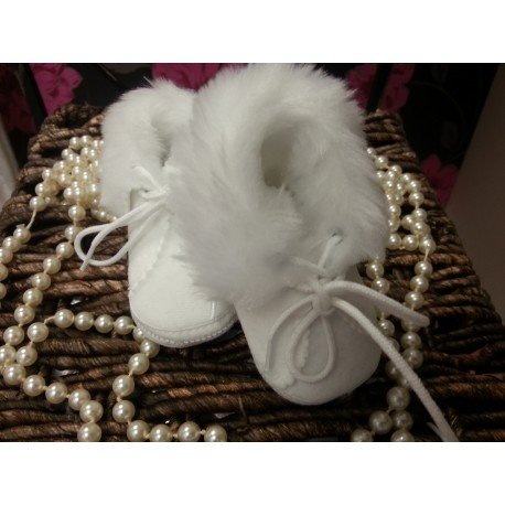 Winter White Velour Shoes 