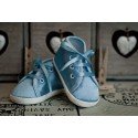 Satin Christening Shoes M006-3 blue