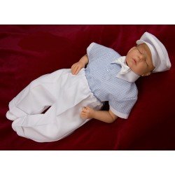 Linen Checkered Shirt Bodysuit Set for Baby Boy Adam