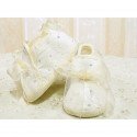 Baby Girls Ivory Christening / Special Occasion Shoes with Lace and Organza Bow Style 2651/19