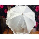 Girls First Communion White Satin&Lace Frilled Vintage Parasol from Little People Style 712