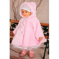 Girls Pink Faux Fur Coat C004
