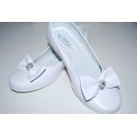 White Leather First Holy Communion Shoes Style 800