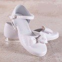 White Leather First Holy Communion Shoes Style 671
