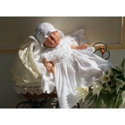 Handmade Beautiful Ecru Christening/Special Occasion Outfit for Girl style Ecru Flower 