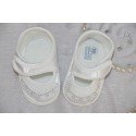 Baby Girl Satin Christening Shoes with Silver Ornaments M016