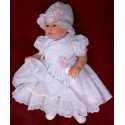 Baby Girls Christening White Dress with Bonnet Style Sophie