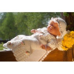 Beautiful Handmade Crochet Christening/Special Occasion Baby Girl Outfit style Summer Dream 