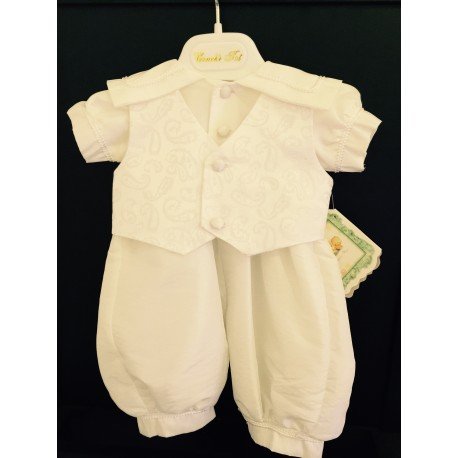 Couche Tot Baby Boys Ivory Christening Romper Style CHR200